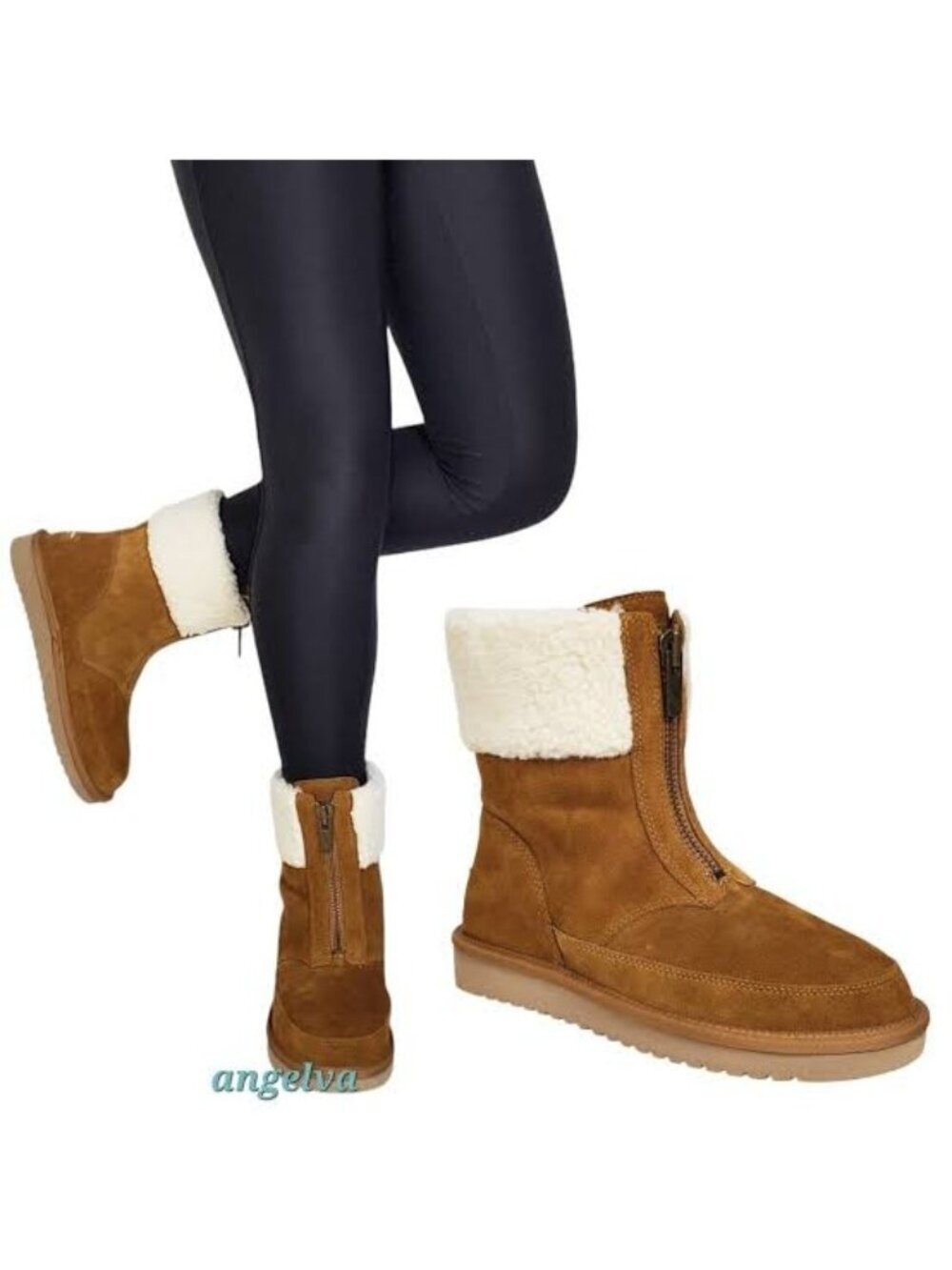 Koolaburra by Ugg Suede Ankle Boots Chestnut Size 10